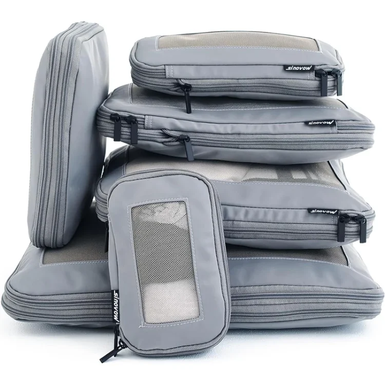 New Arrival Wholesale Factory Direct Sale 6 Set Storage Compression Packing Cubes Strong Zipper