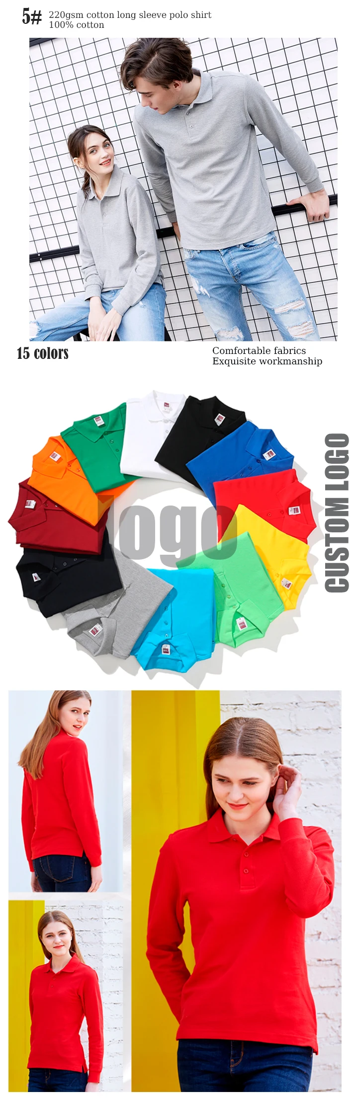 pullover custom embroidery logo polo shirts