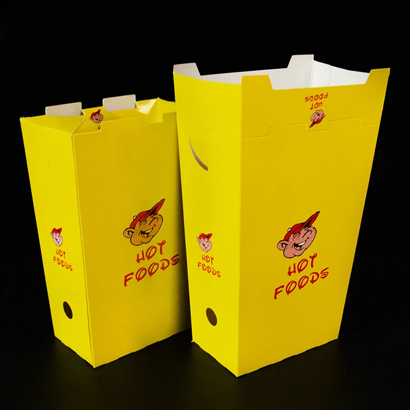 Eco friendly Custom Logo Takeaway Food Boxes French Fries Fried Chicken Box Paper Fast Food Packaging
