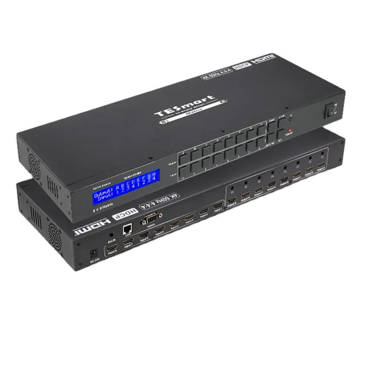 TESmart HDMI Matrix Switcher 8x8 Audio Jack Splitter HDCP 2.2 Konsole 8*L/R out EDID 4K60Hz HDMI Matrix