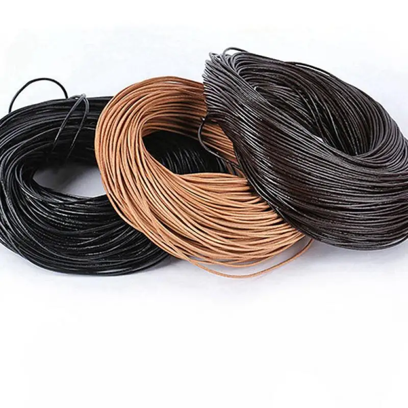 Genuine Leather Cord cowhide leather round Rope Full Grain DIY 100PCs/Bag 1735394