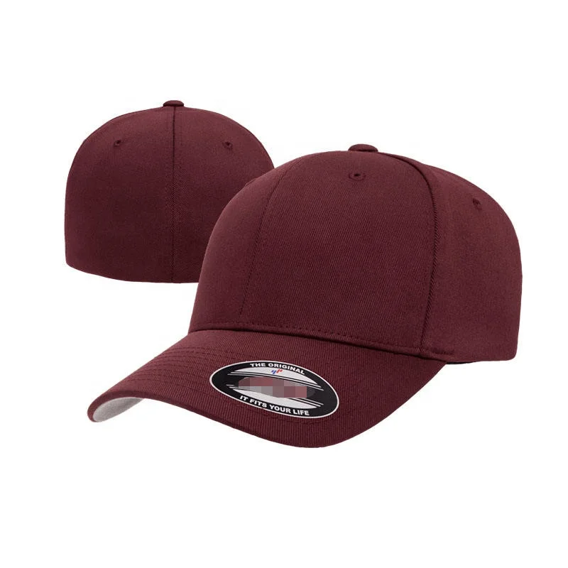 6277 6 panel 3d embroidered structured baseball flex fit hats with custom logo men fitted hat