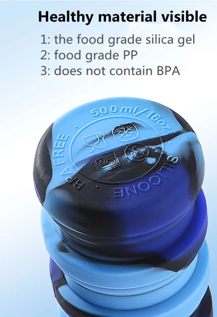 0129 портативная силиконовая дорожная уличная велосипедная телескопическая чашка для воды Спортивная Фитнес складная бутылка для воды