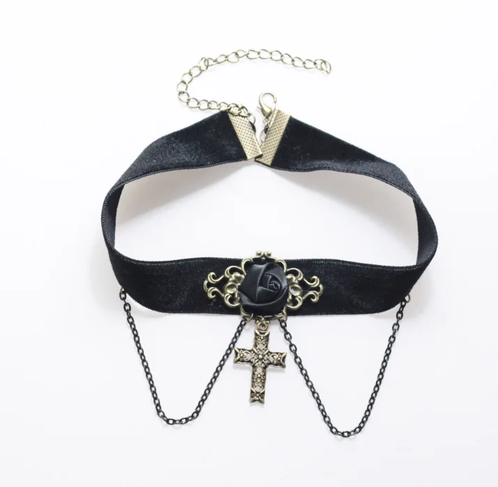 
Best selling creative black necklace female clavicle chain Classic Gothic Lace Choker 