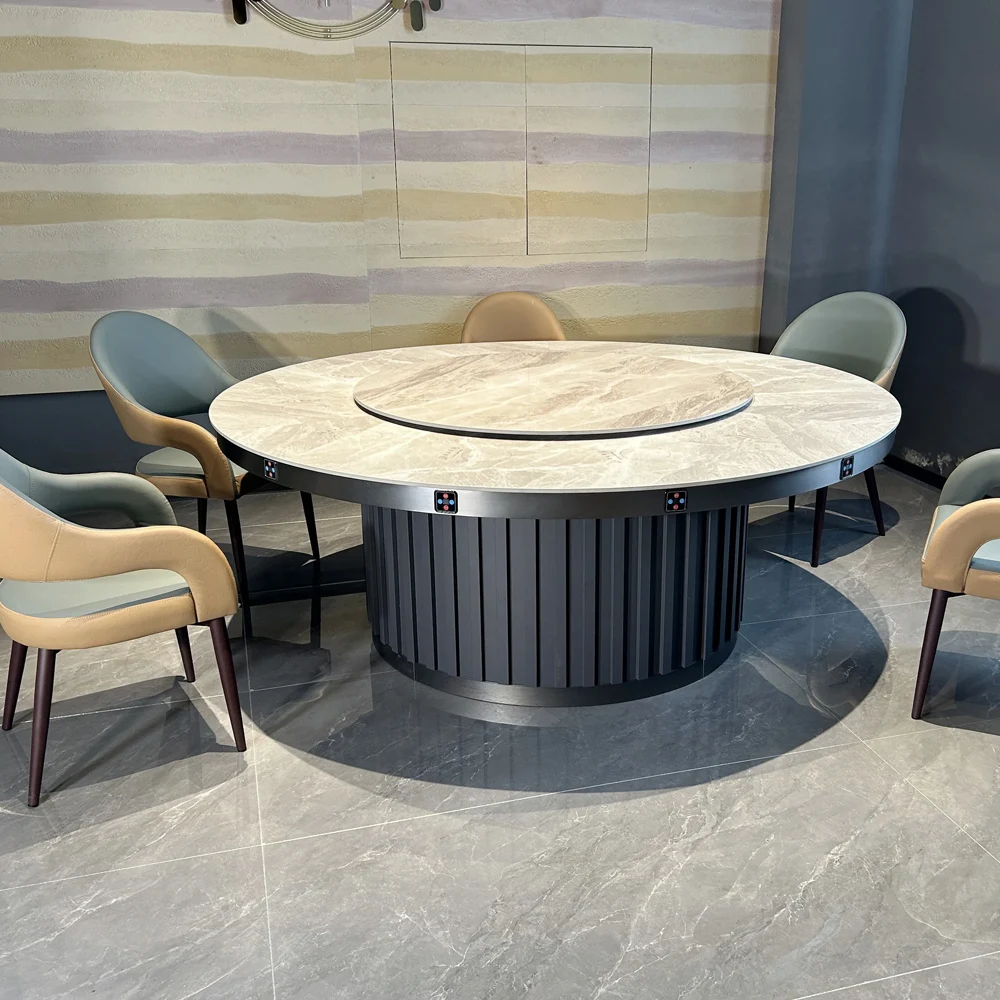 Zhuoyue DDYZ01 Contemporary Elegant Convertible Dining Tables antique round rotating dining table set