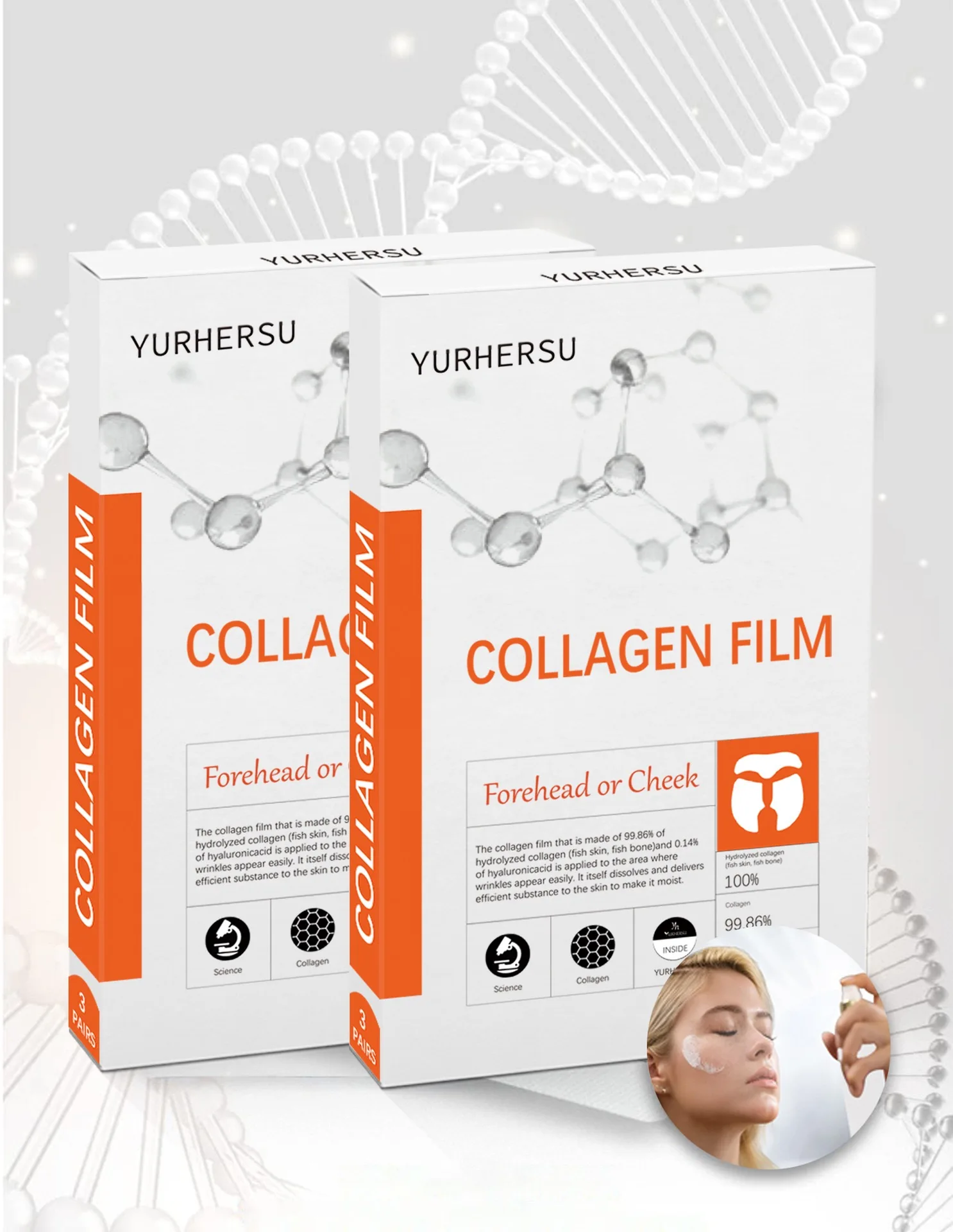 OEM ODM Collagen Melt Facial Mask For Unisex Moisturizing Firming Whitening Repairing Forehead Cheeks Necks Mask