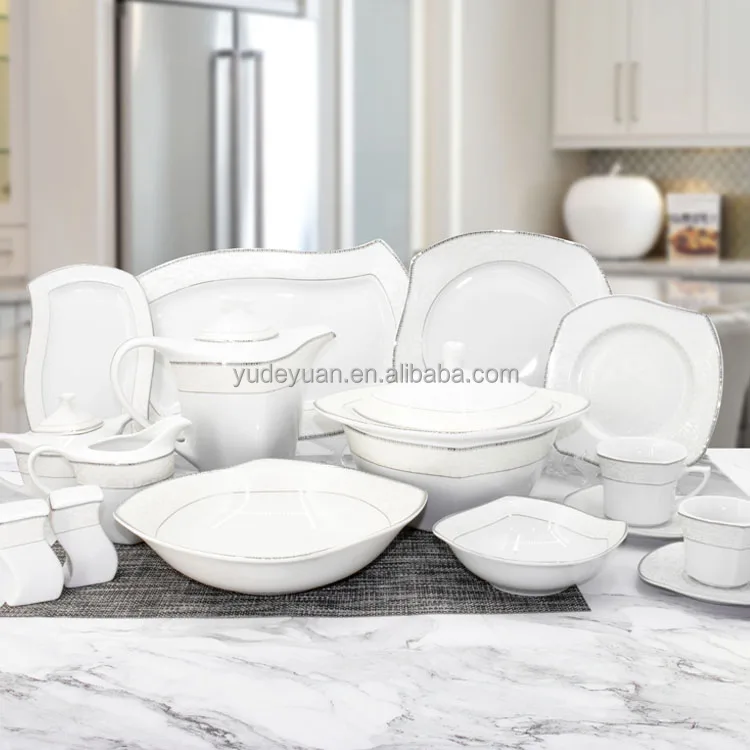 wholesale factory modern luxury custom logo bone china western food tableware set new design porcelain dinner sets