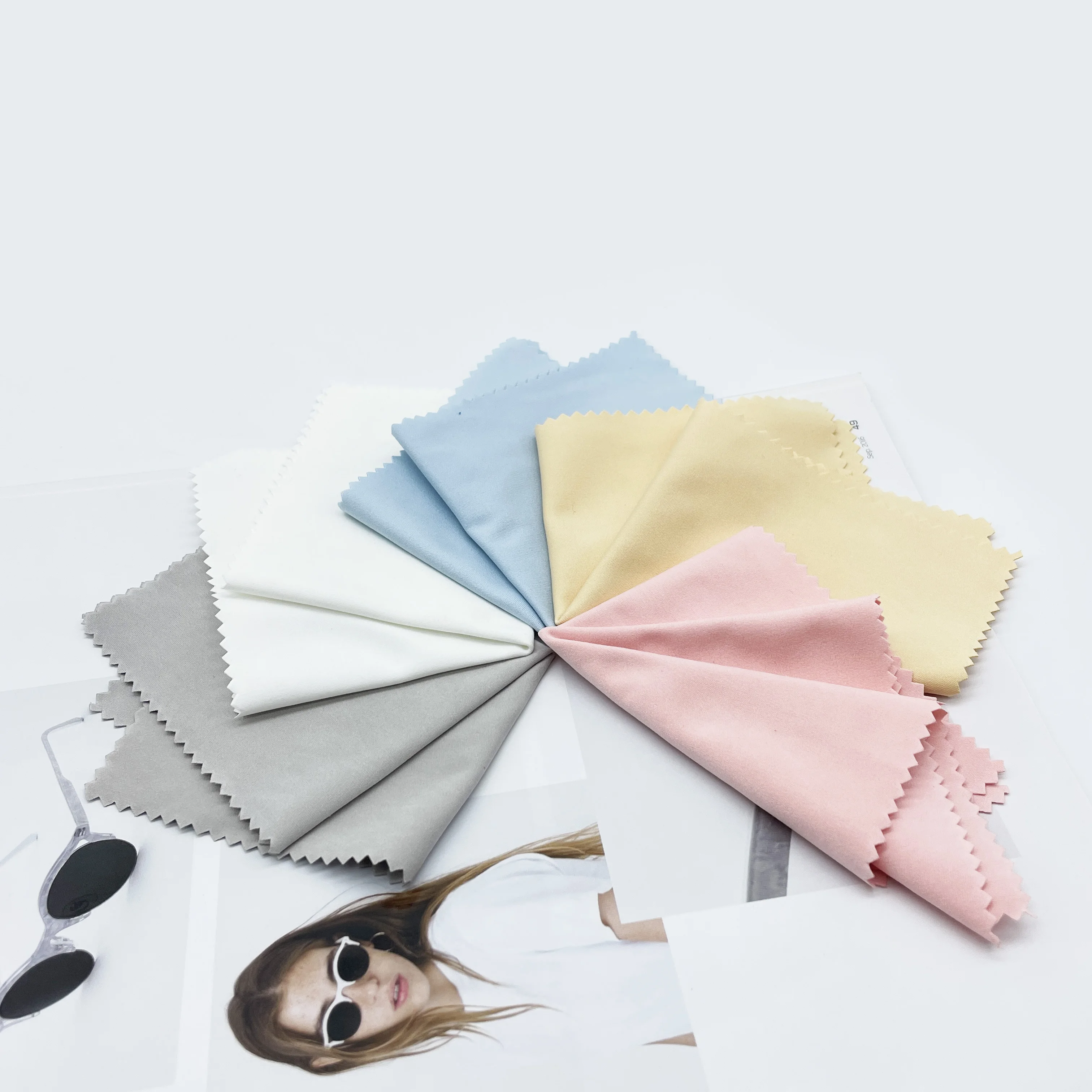 Custom Printing Personalized Logo Watch Sunglasses Screen Eyeglass Eyeglasses Cleaner Eye Microfiber Glasses Lens Cleaning Cloth