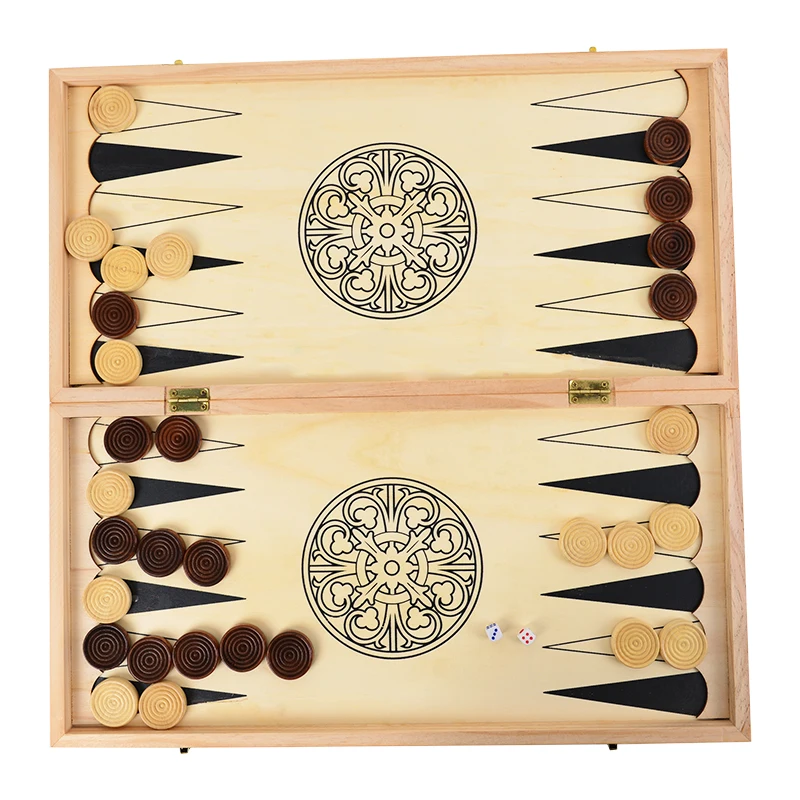 Hot selling wooden backgammon for adults and kids travel outdoor