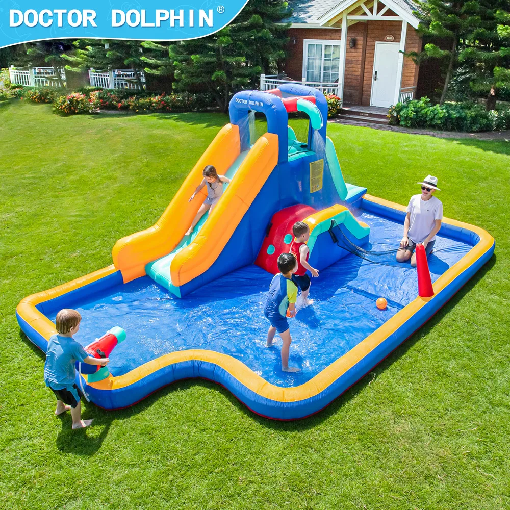 Doctor Dolphin Newly Designed High Quality Outdoor Playground Pool Inflatable Bouncer Kids Commercial Bounce House