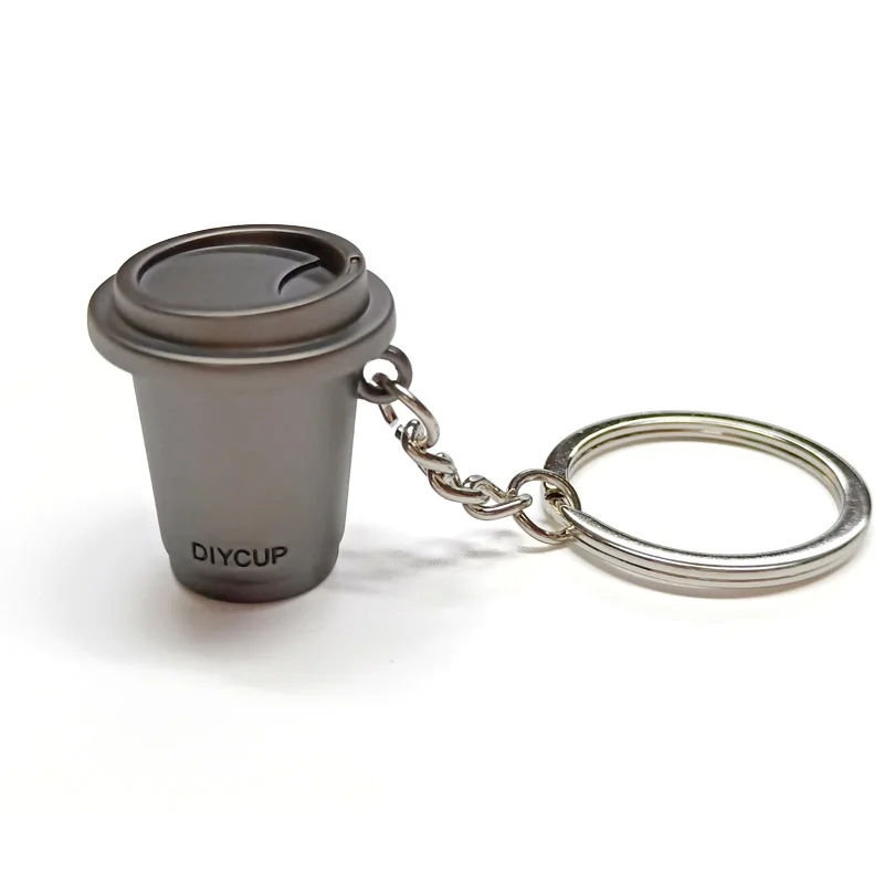 High Quality Custom logo 3d Metal Coffee Keychain