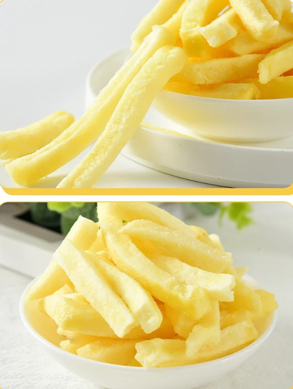 Hot Sale French Fries Dehydrated Dried Vegetables Vacuum Fried Crisp Potato Strips Snack