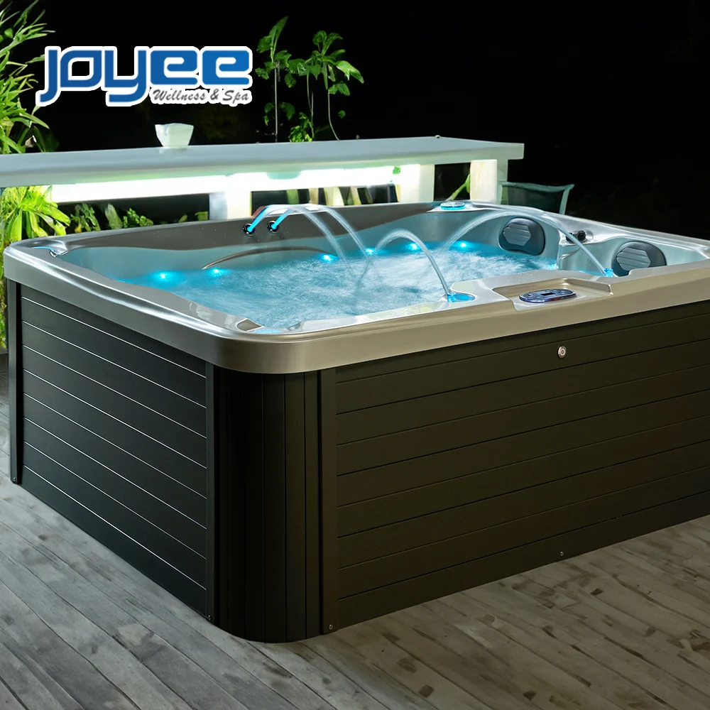 JOYEE New Fashion 4 Persons Hot Tub Simple Lifestyle Outdoor Garden Whirlpool Tub Health & Relaxing Hydro Massage SPA Tub
