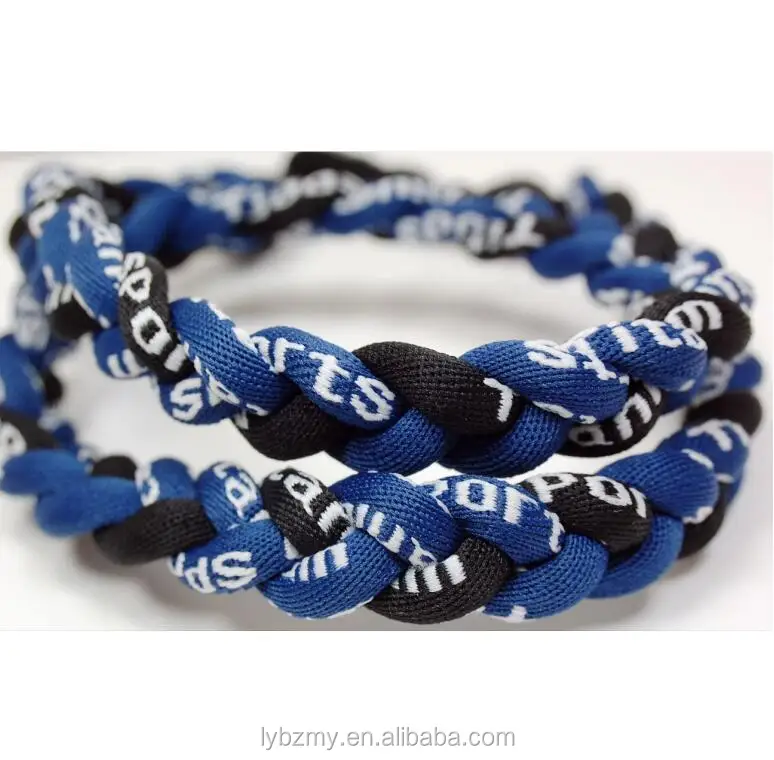 
Sports braided titanium necklace baseball rope necklace 