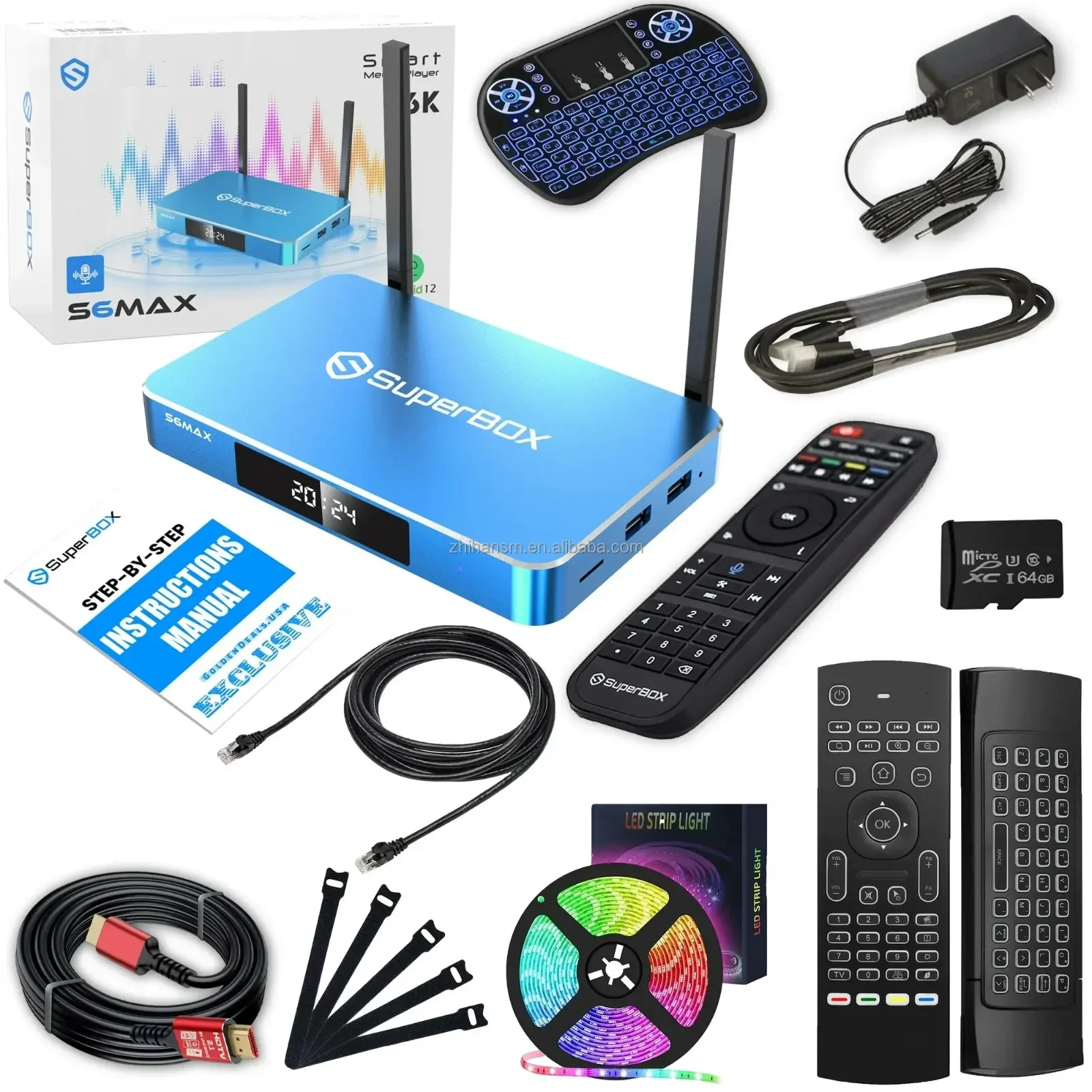 SuperBox S6 Max Потоковое IPTV (6K) (Android 12) (WiFi 6) (4GB) * Бесплатная доставка