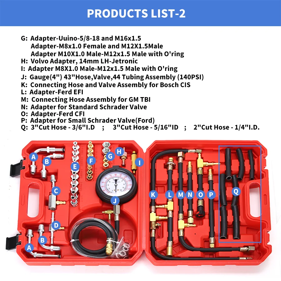 Fuel Injection Pump Diagnostic Tool Diesel Injector Injection Pressure Gauge Tester