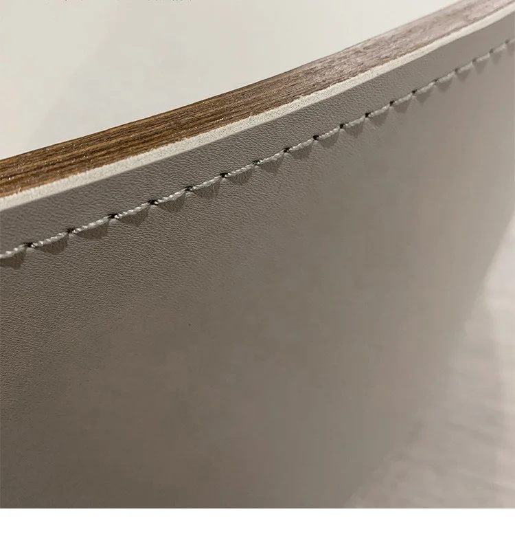 Mesa de centro leather surface granite flag stone top luxury tea table set modern furniture coffee table