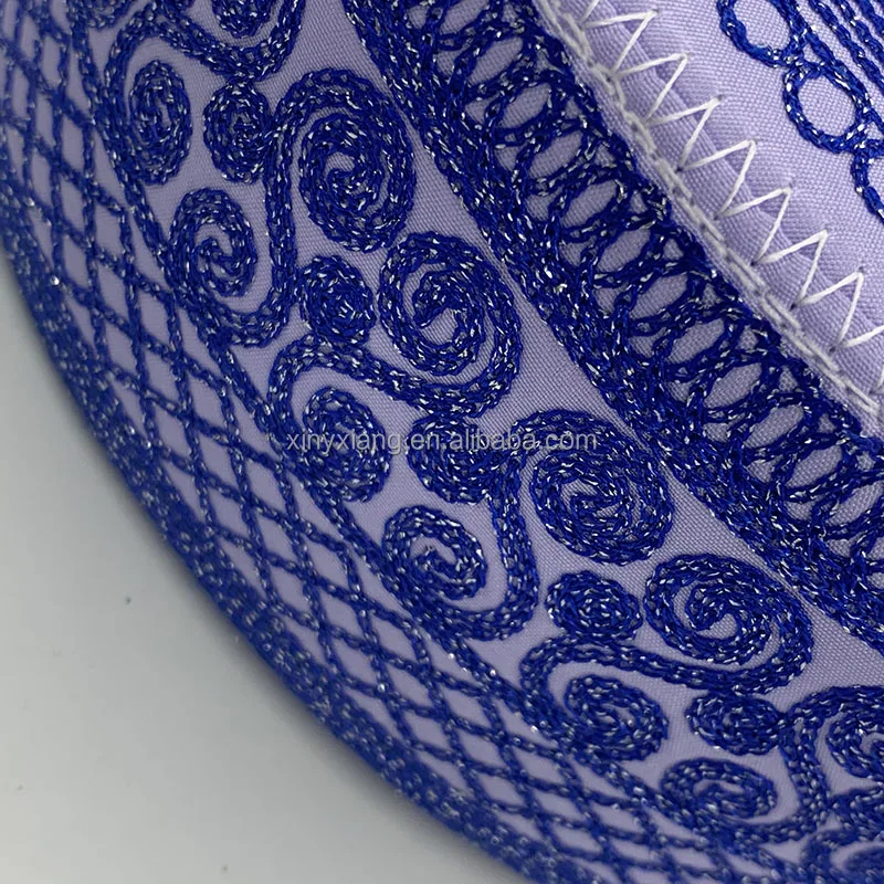 Factory Wholesale Muslim Mens Topi Prayer Cap White and Chocolate Bown Kufi Hat with Intricate Embroidery Hats