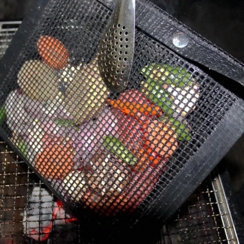 Kitchen Meat Vegetables Cooking Grilling Mesh Bag High Temperature Resistant Mesh Liner 220*270mm