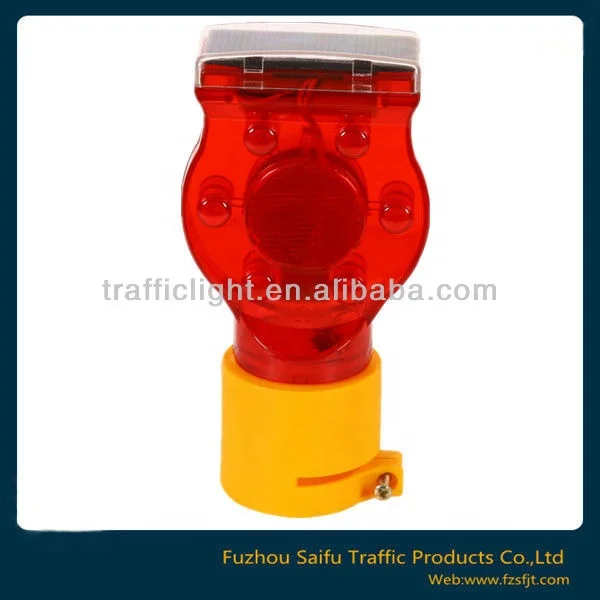 Solar RED COLOR road safety  Barricade flasher  warning lights with  6 pcs LED