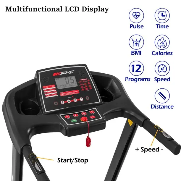 1.5HP Heavy Duty Foldable Mini Home Use Treadmill Professional Massage Machine Dumbbell Home Fitness Treadmill