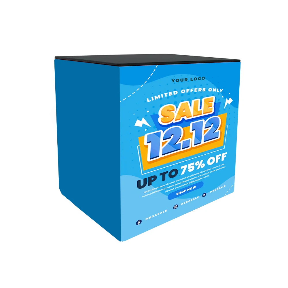 Custom Printed Portable Plastic Pop up Booth Counter Table for Trade Show