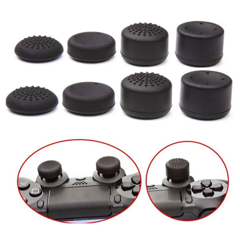 SYYTECH 8 in 1 Soft Protector Silicone Thumb Stick Grips Cap Cover for PS5 PS4 PS3 Controller Gmae Accessories