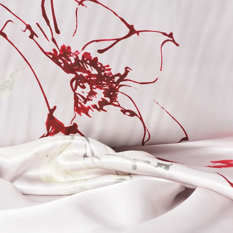 dubai Customized stain manufacturers Printed print floral satin Eco-Friendly 100 silk fabric with pattern for clothing