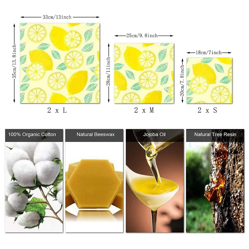 Fashionable Life Reusable Zero Waste Sustainable Beeswax Food Storage Wrap