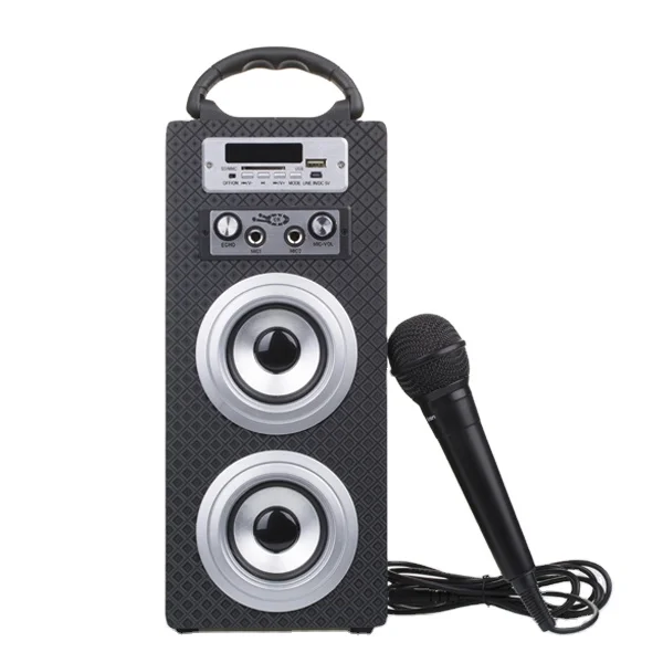 Bluetooth Speaker wooden karaoke speaker with karaoke function microphone input