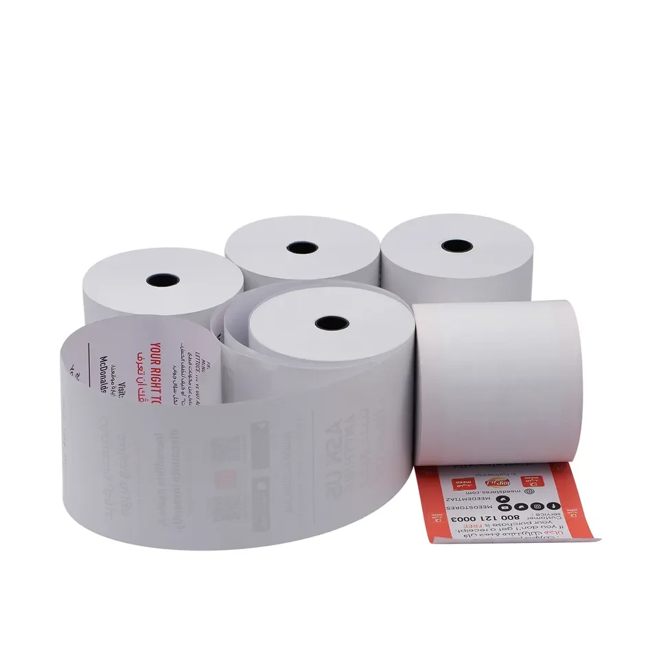 58mm 57x30 custom thermal fax coreless paper roll 80x80mm 55gsm 36-in till rolls price for printer