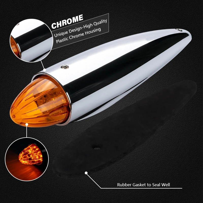 12V 24V roof cab light led clear amber 19 LED dual color truck led lights marker lights truck