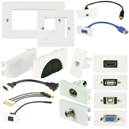  Модульная Лицевая панель SETO настенная пластина Выходная кисть Keystone VGA USB Coax AV Stub