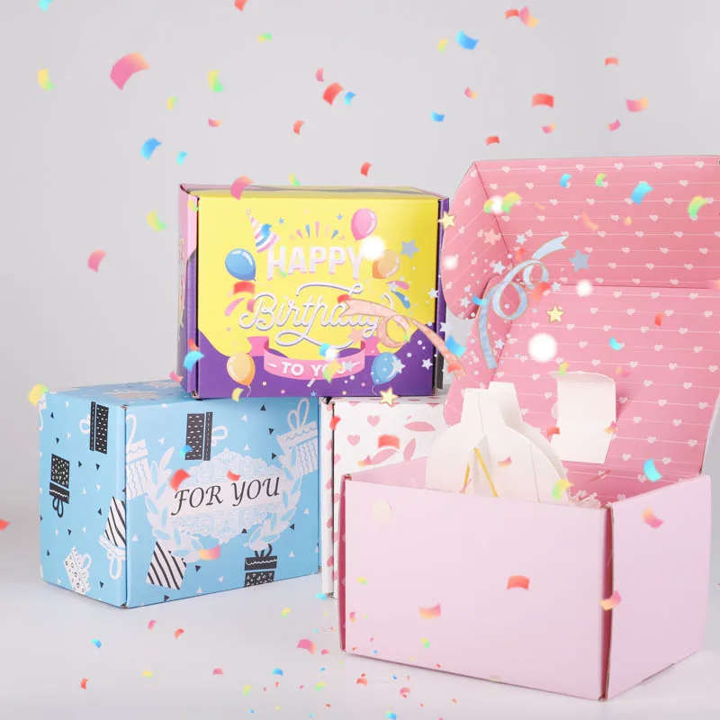 Mini Surprise Box Exploding Confetti Grenade Surprise Birthday Cosmetic Bomb Gift Box For Nail Polish Oil/Underwear/Cake/Gift