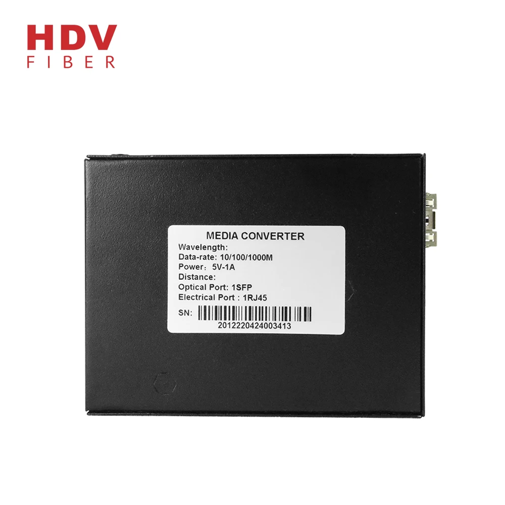 Shenzhen Manufacturer 10/100/1000M LC/SC fiber optic 1 SFP Port 1 rj45 20km Ethernet Media Converter