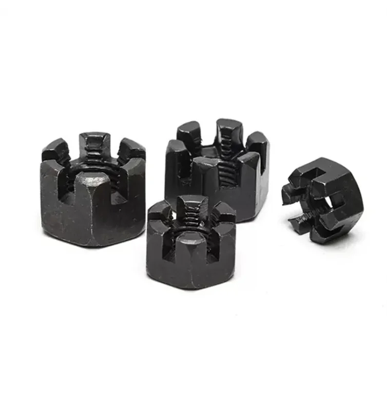 4.8/8.8/10.9 Grade Carbon Steel Hexagon Slotted Nuts M6 M8 M10 M12 M14 M16 M18 M20 M22 M24 M27 M30 M36
