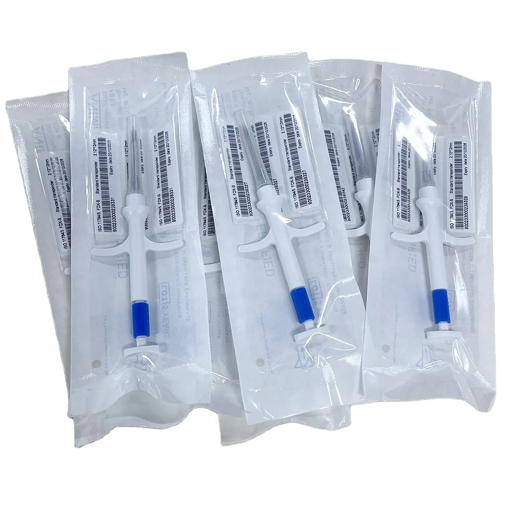 CMRFID 134.2khz Glass Capsule Rfid Tags Size 2.12*12mm 1.25*7mm Animals Rfid Pet Id Tag Fdx-b cat electronic chip