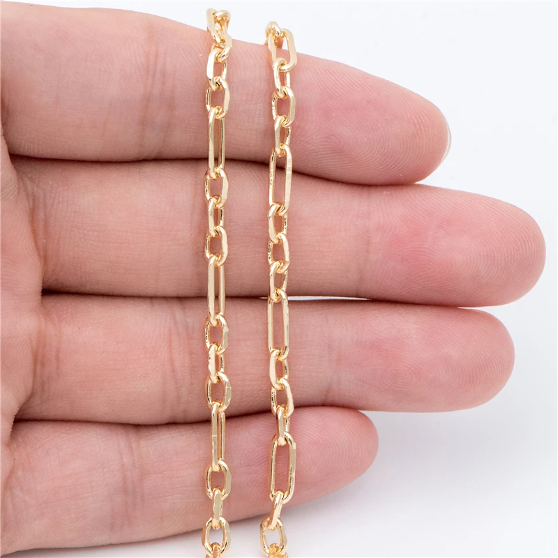 NANA high quality 18k gold plated chain,3.7mm bigger size gold brass chain