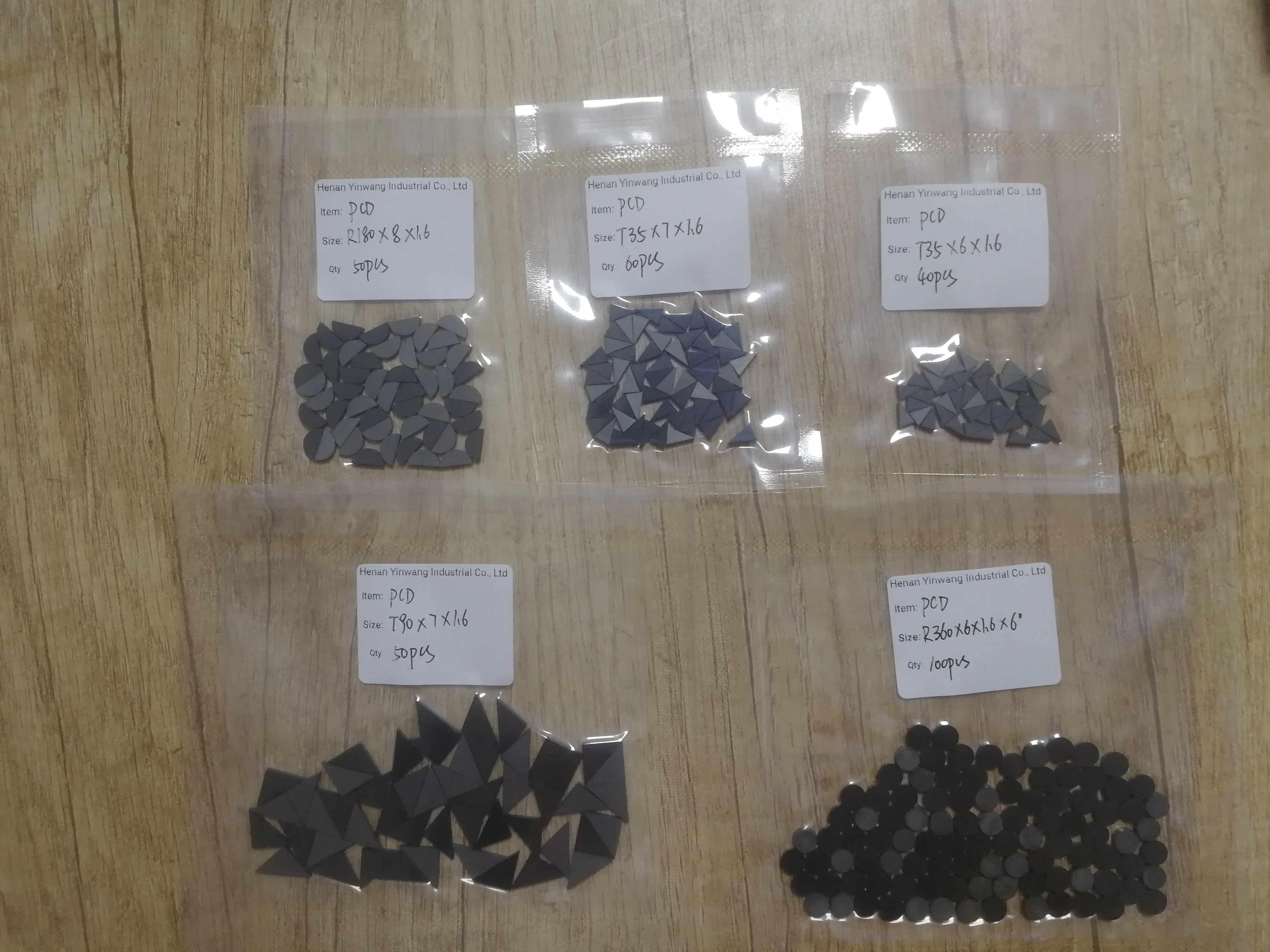 6*10*1.6mm pcd strips for india market stone cutting 11*11*3.2mm pcd tips