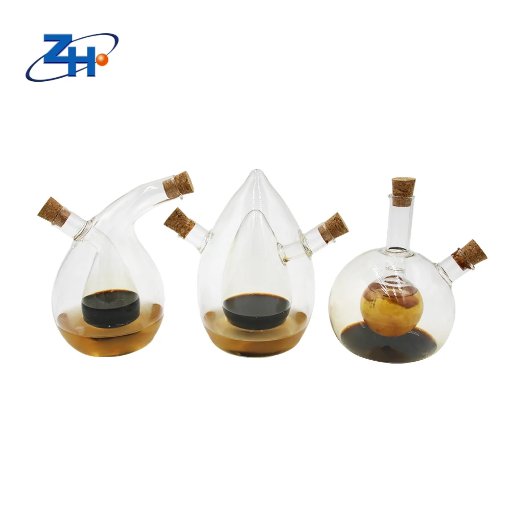 Wholesale Cork Borosilicate  Olive Oil Glass Bottle 2 in 1 soy sauce Vinegar Glass Bottle For cooking Oil