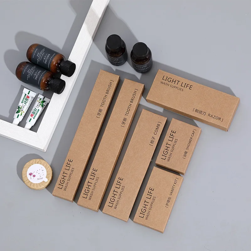 Factory direct sale open type luxury hotel toiletries set amenities hotel room set