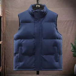 OEM Sleeveless Bubble Puffer Vest Jacket  Custom Logo Waistcoats Warm Winter Vest For Men