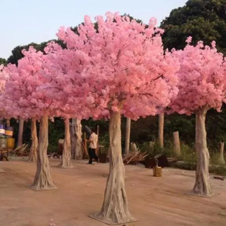 
China manufacturing fake plastic pink flower trees artificial cherry peach blossoms tree for indoor wedding decoration 