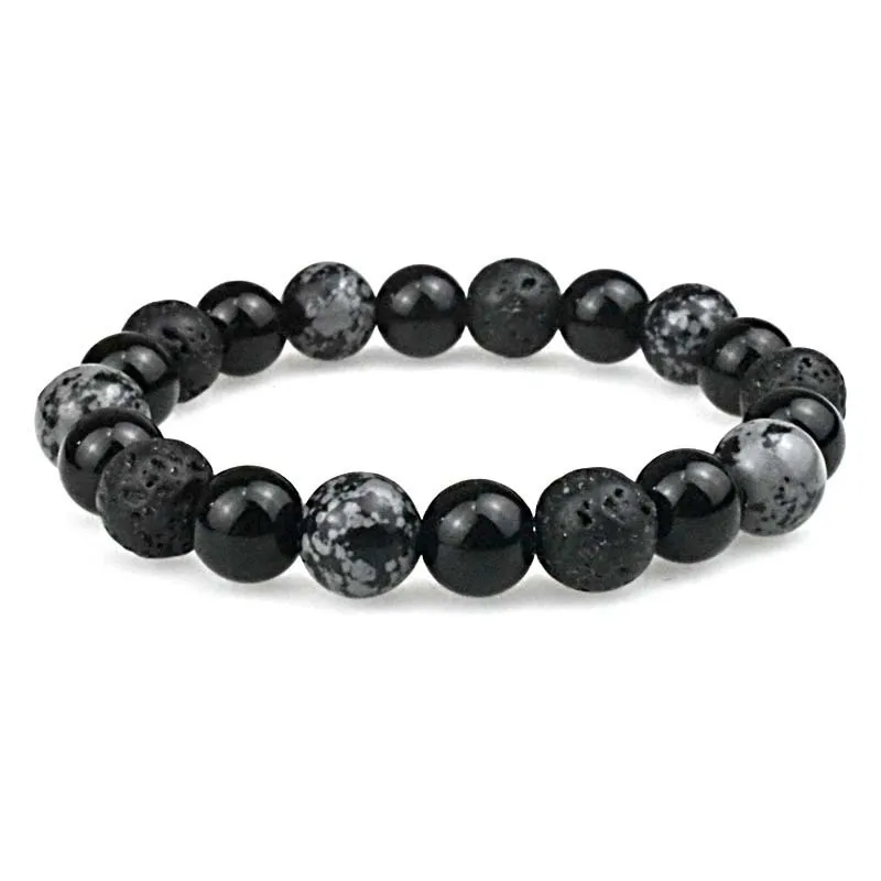 Fashion Volcano Stone Snowflake Stone Bead Yoga Energy Hand for fashion jewelry bracelets Wholesales N231140