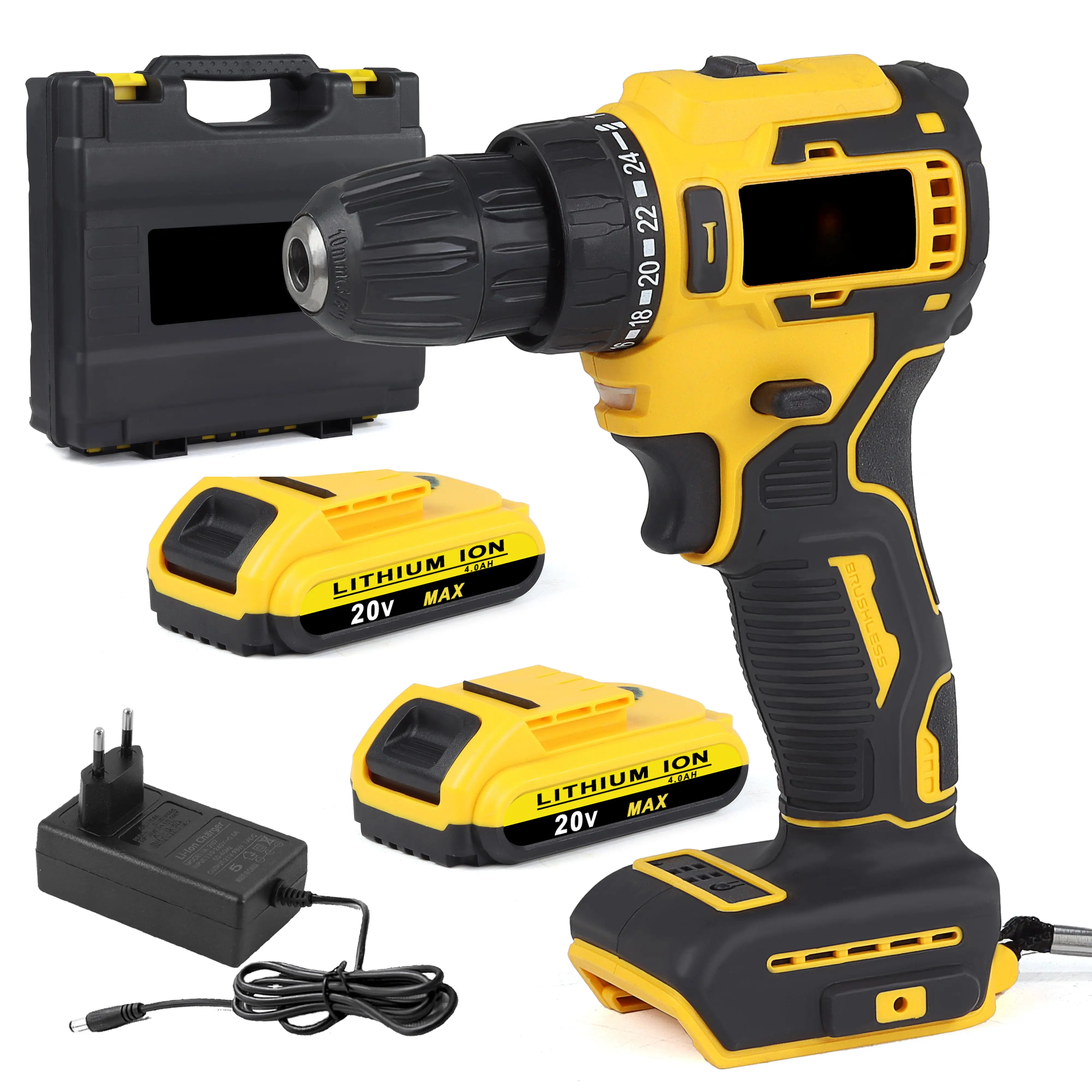 Industrial powerful and durable 20V Battery 13mm Brushless 60N.m max torque Power Drill Set