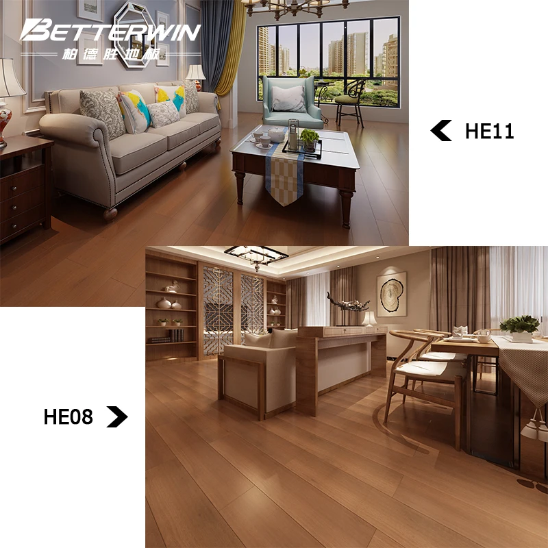 8mm-12mm Click Laminate Wood Flooring Waterproof Anti-Slip Easy Installation Walnut Color Laminate Flooring