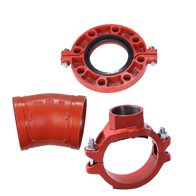 Grooved Flexible Pipe Fitting And Coupling With Bolt  Grooved Mechanical  Tee Threaded