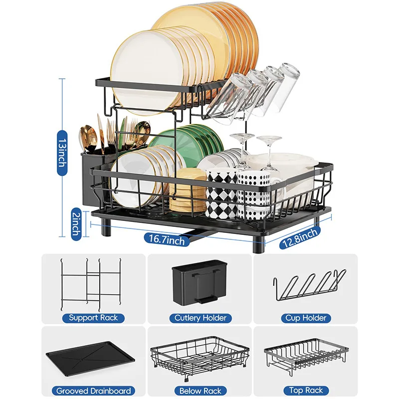 Aluminum matt black towel rack three layers towel holder towel shelf bathroom rack