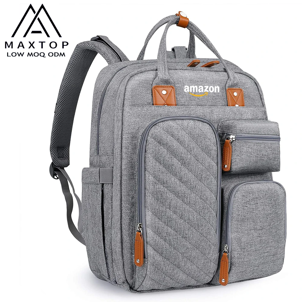 hot sale custom logo Comfortable Practical diaper bag Waterproof Foldable Baby Bed Backpack Diaper Bag with Changing Station