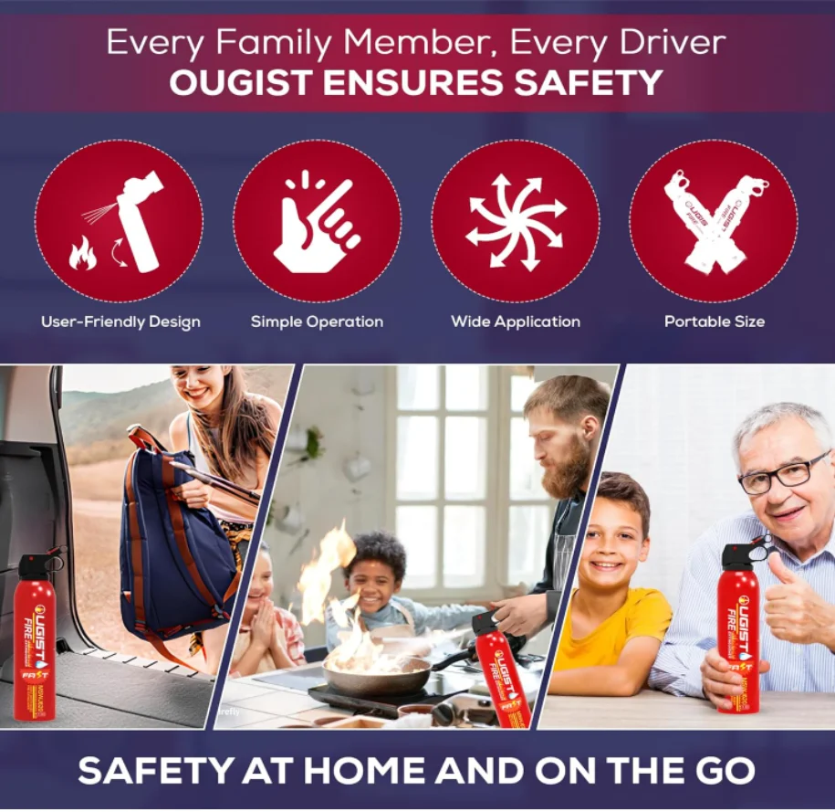 Cheap  Portable with Mount The House kitchen Ware House car  Negative Ion Water-Based 620ml  Aluminum Fire Extinguisher